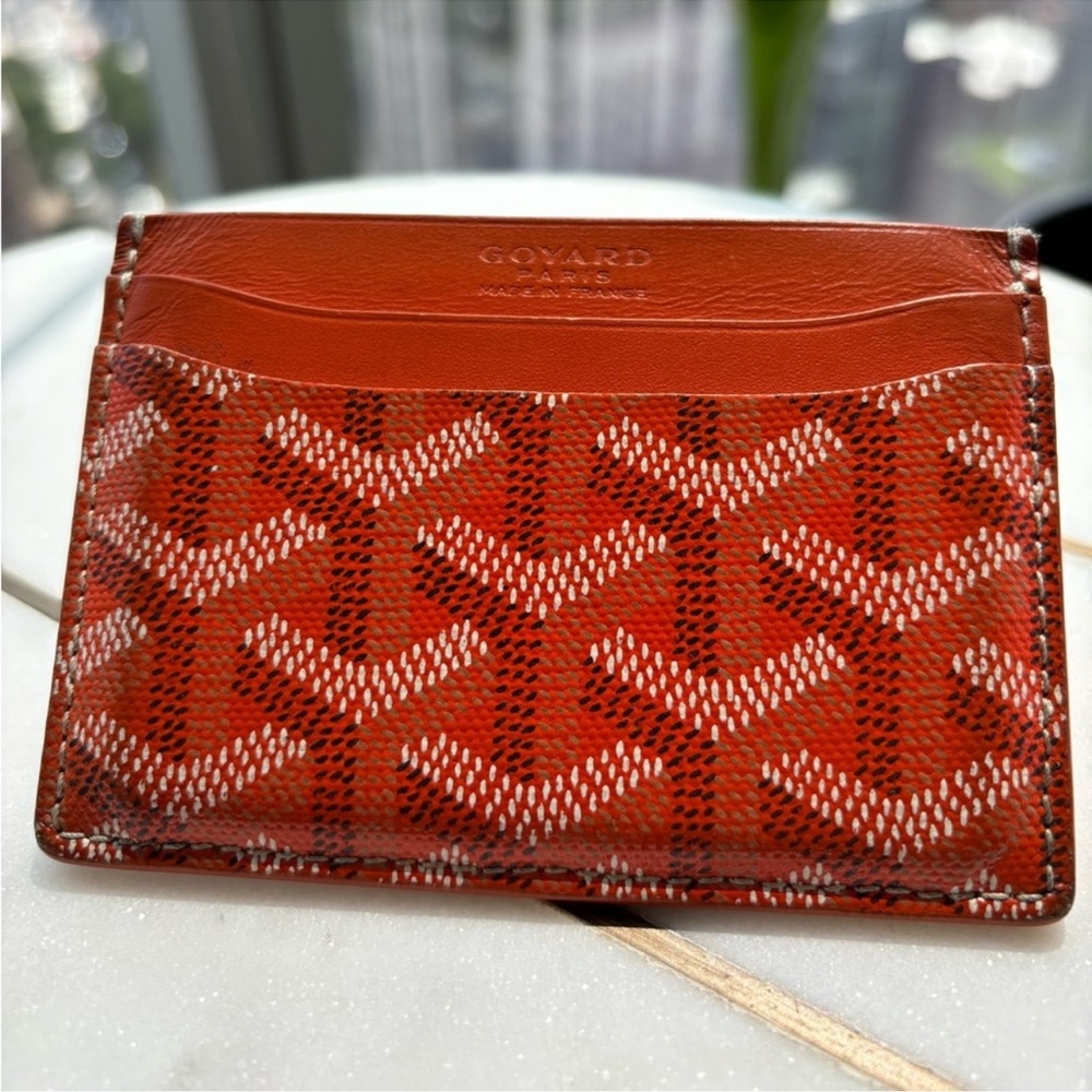 AUTHENTIC Goyard Saint-Sulpice Orange Card Holder Wallet - Picture 1 of 4